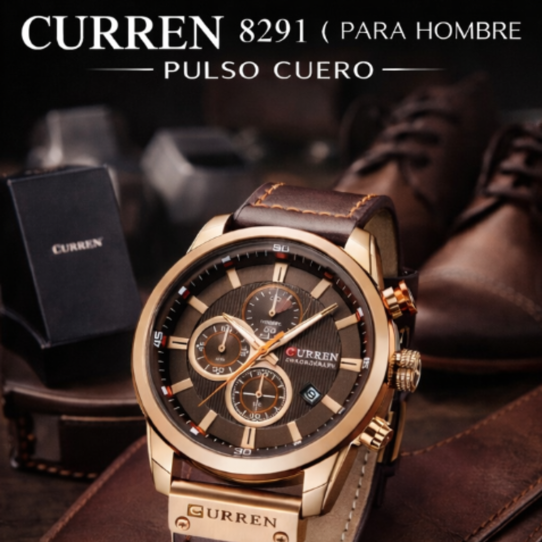 Reloj Curren 8291 Para Hombre Pulso Cuero